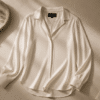 VELARÉ VELARÉ Champagne Silk Shirt — flat lay, luxury menswear